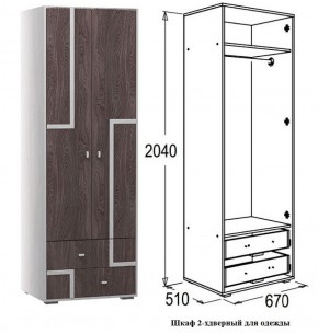 Шкаф 670 мм 2-х дверный для одежды Омега 16 (штанга) в Асбесте - asbest.mebel-e96.ru | фото